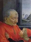 Domenico Ghirlandaio old man with a young boy oil painting